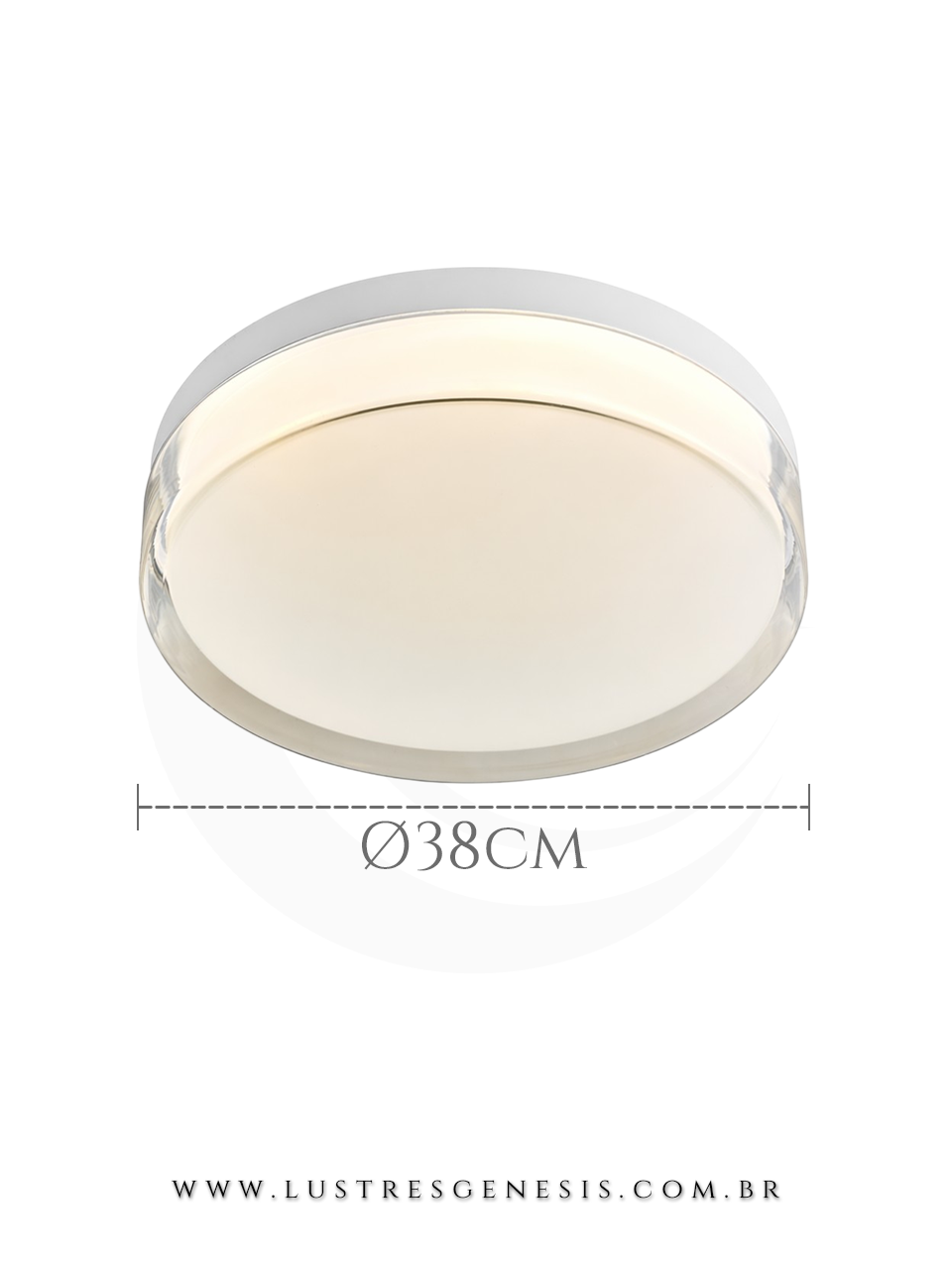 Plafon Branco 38cm LED Multicolor 3000k, 4500k e 6500k Para Corredor, Sala, Lavabos e Quartos